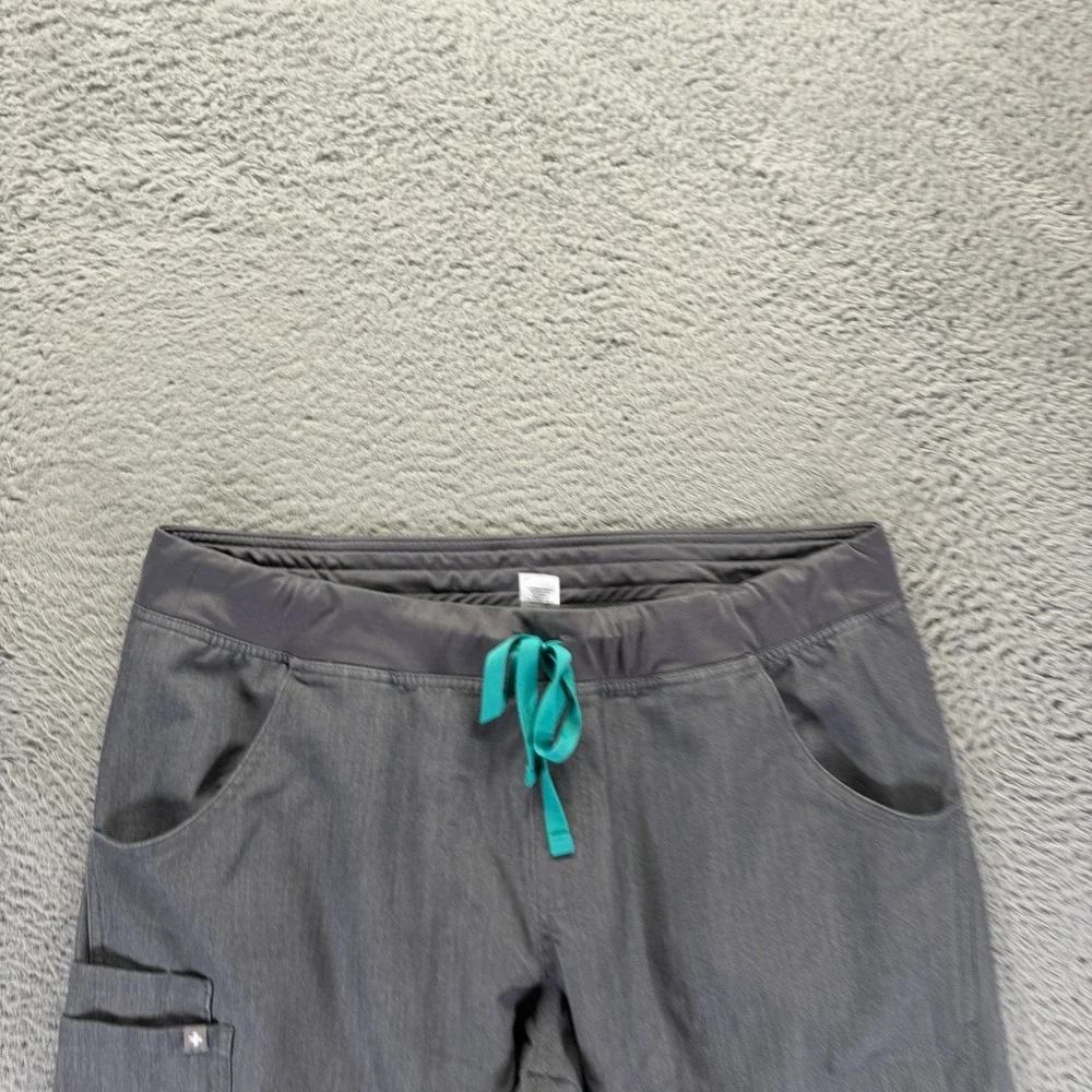 FIGS Scrub Pant Men's XL Gray Polyester Straight Leg Medical Drawstring Stretch